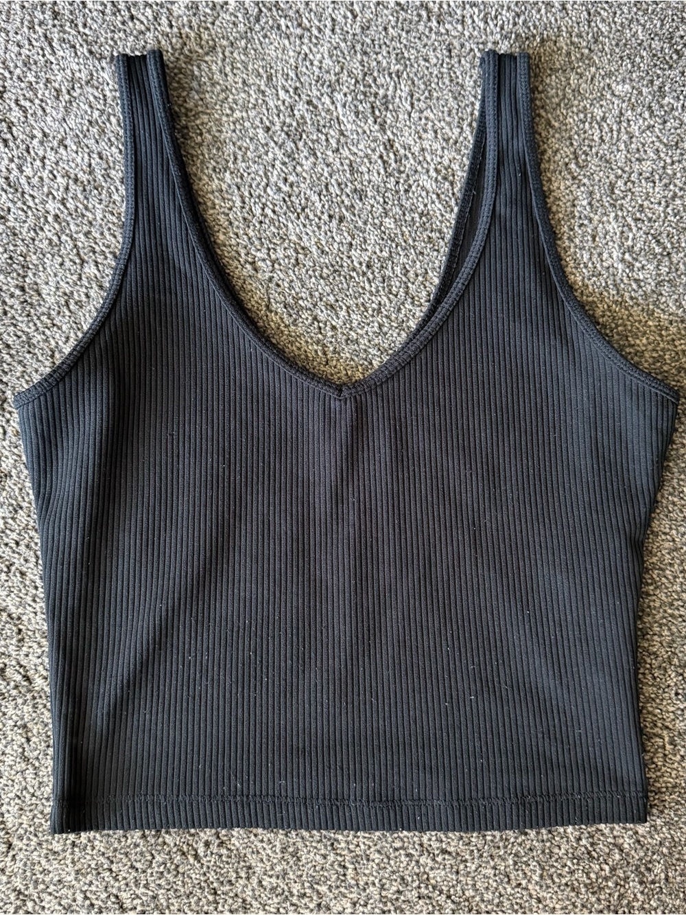 Hollister Black Ribbed V-Neck Crop Tank